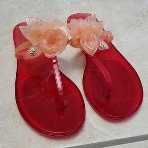 Tory Burch Flower Blossom Jelly Sandals Size 8